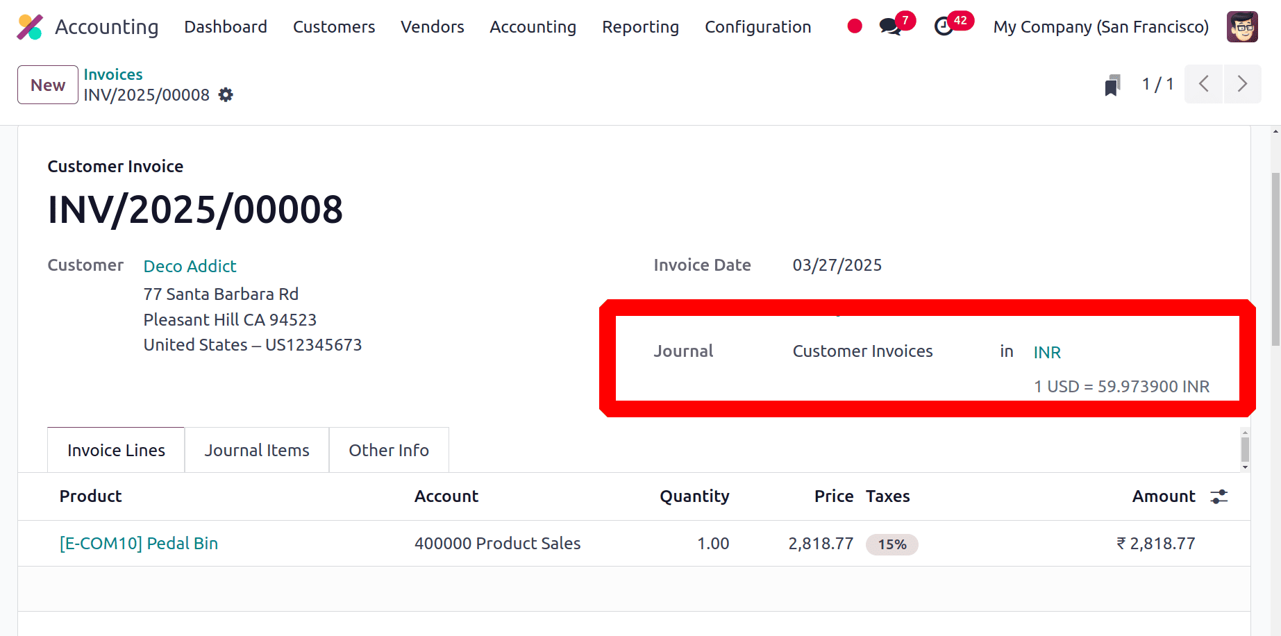 How to Manage Customer Invoices in a Business with Odoo 18 Accounting-cybrosys